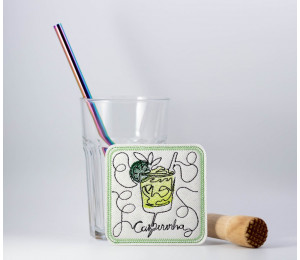 Stickdatei ITH - Untersetzer Caipirinha